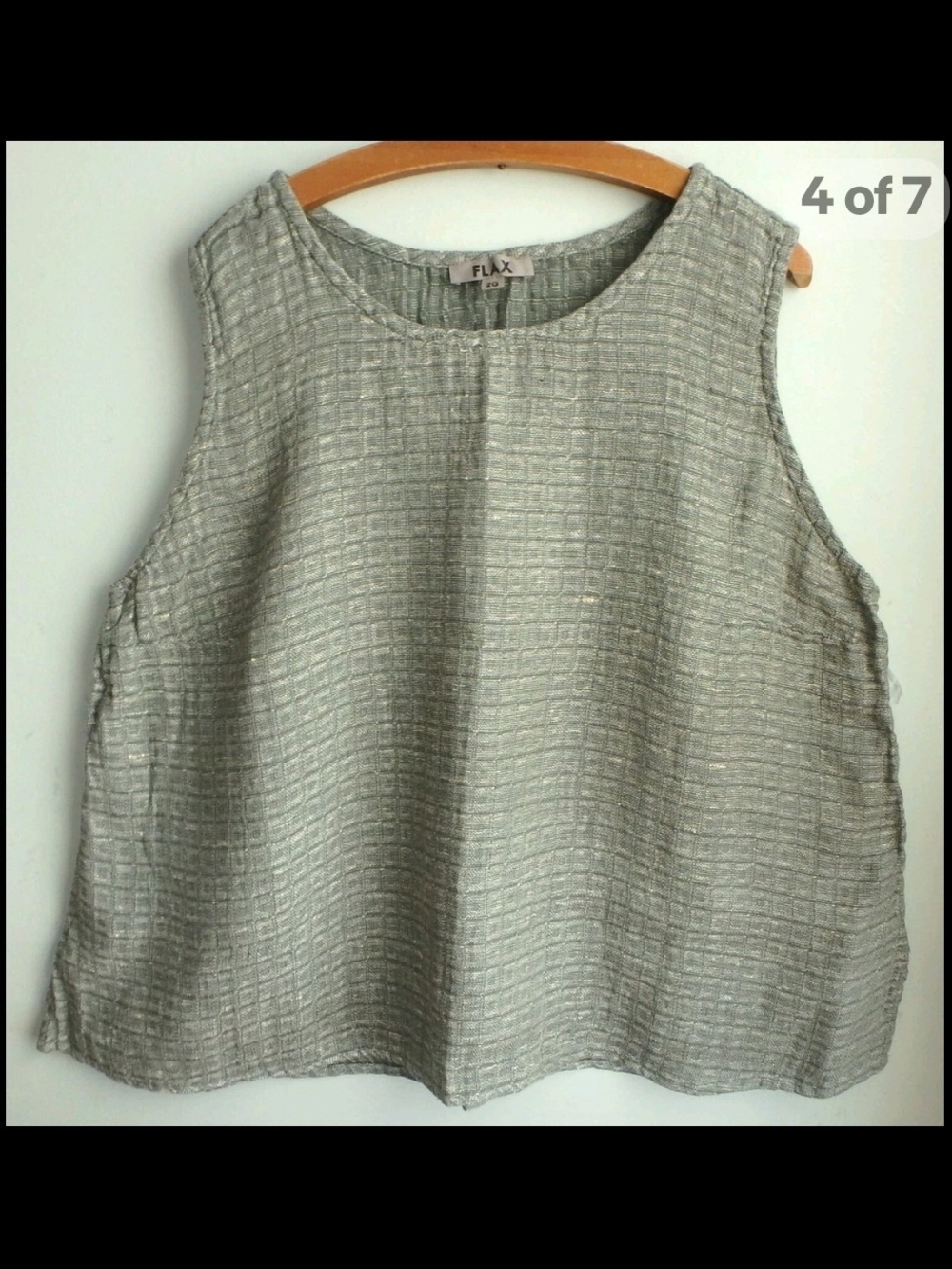 FLAX  Designs   Linen Tank   2G   NWT  Sunny Tank  GREEN TEA  WAFFLE GAUZE